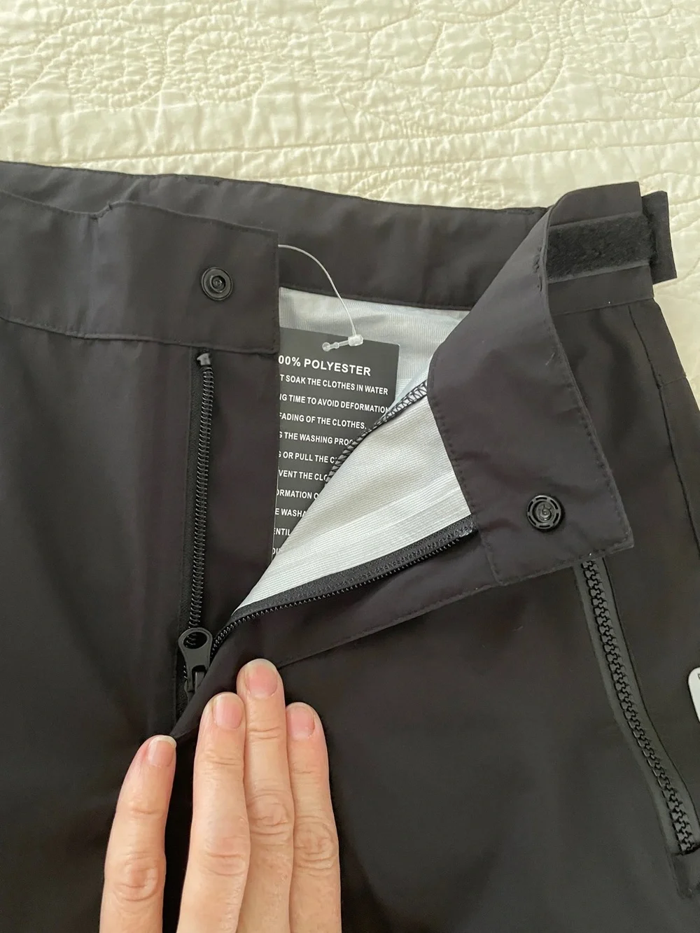NWT DORURO KIDS HIKING SHELL PANTS WATERPROOF BLACK SIZE 13/14Y Youth